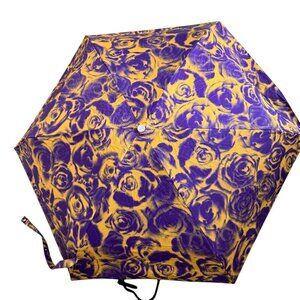 Burberry Water Rose Compact Umbrella, Purple and Yellow
